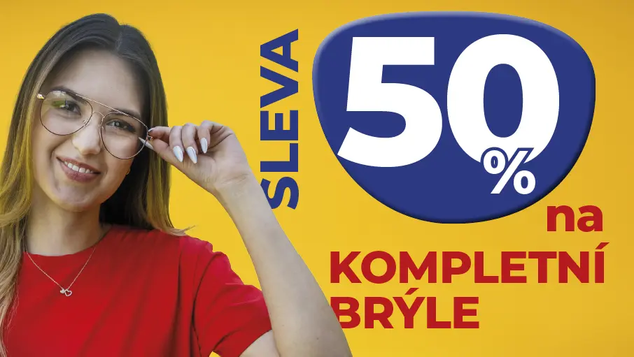 Sleva 50% na kompletní dioptrické brýle