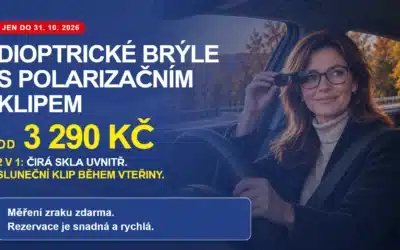 Kompletní dioptrické brýle i s polarizačním slunečním klipem